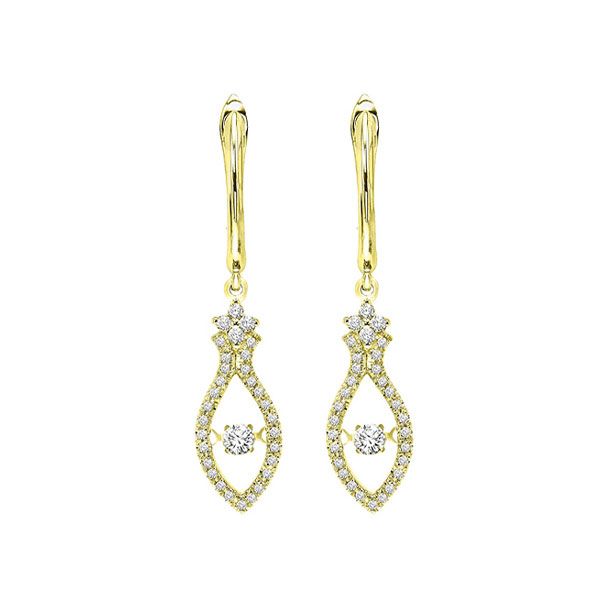 14KT Yellow Gold & Diamonds Rhythm Of Love Fashion Earrings  - 3/8 cts S.E. Needham Jewelers Logan, UT
