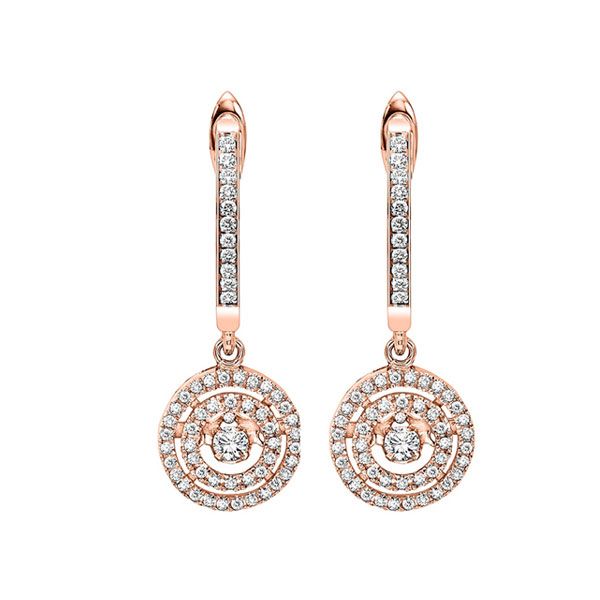 14KT Pink Gold & Diamonds Rhythm Of Love Fashion Earrings  - 1/2 cts Gaines Jewelry Flint, MI