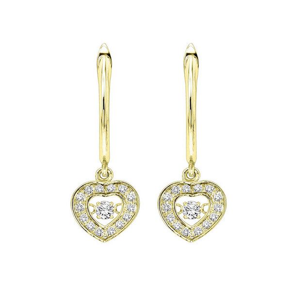 14KT Yellow Gold & Diamonds Rhythm Of Love Fashion Earrings  - 1/4 cts K. Martin Jeweler Dodge City, KS