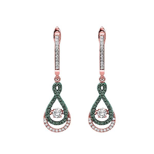 14KT Pink Gold & Diamonds Rhythm Of Love Fashion Earrings   - 1/2 cts Milano Jewelers Pembroke Pines, FL