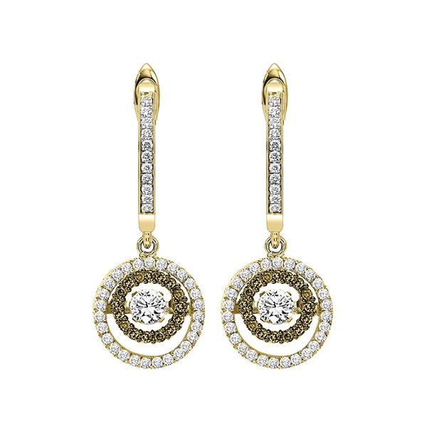 14KT Yellow Gold & Diamonds Rhythm Of Love Fashion Earrings   - 1/2 cts Harris Jeweler Troy, OH