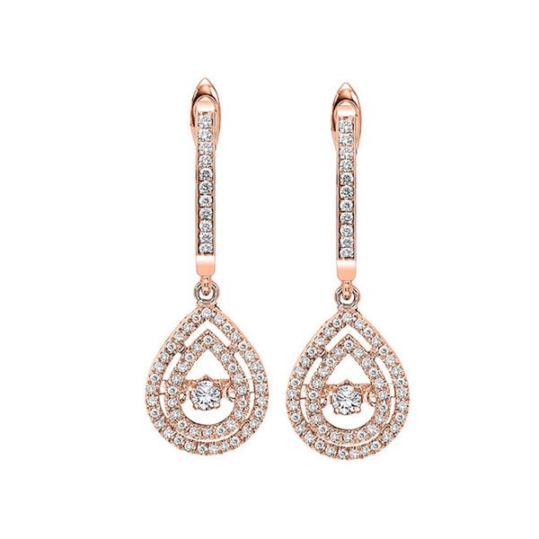 14KT Pink Gold & Diamonds Rhythm Of Love Fashion Earrings  - 1/2 cts Milano Jewelers Pembroke Pines, FL
