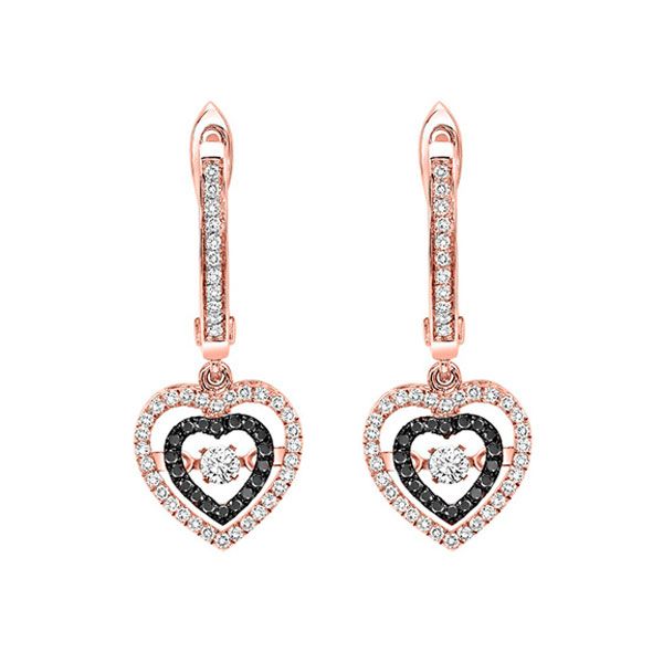 14KT Pink Gold & Diamonds Rhythm Of Love Fashion Earrings   - 1/2 cts Harris Jeweler Troy, OH