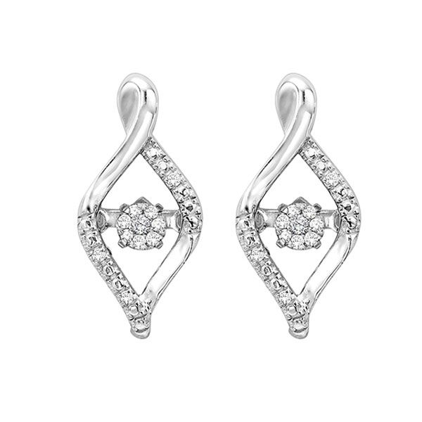 Silver (SLV 995) Diamonds Rhythm Of Love Fashion Earrings  - 1/10 cts Windham Jewelers Windham, ME