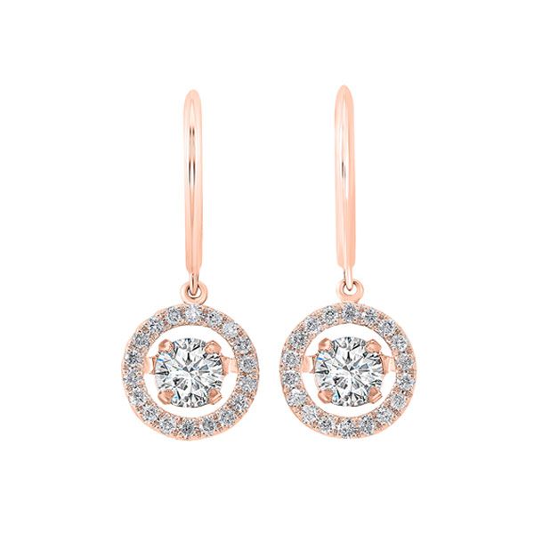 14KT Pink Gold & Diamonds Rhythm Of Love Fashion Earrings  - 2 cts Valentine's Fine Jewelry Dallas, PA