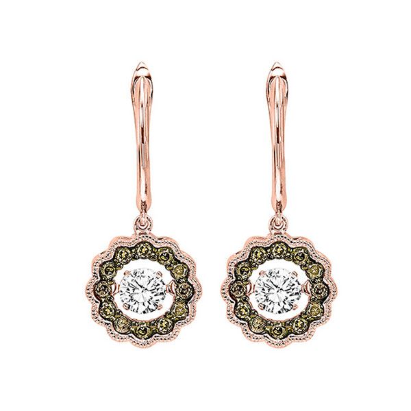14KT Pink Gold & Diamonds Rhythm Of Love Fashion Earrings  - 3/8 cts Milano Jewelers Pembroke Pines, FL