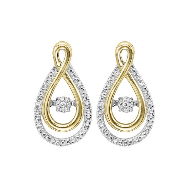 Mix Metal Rose Gold Silver Diamond (1/10 Ctw) Earring Milano Jewelers Pembroke Pines, FL