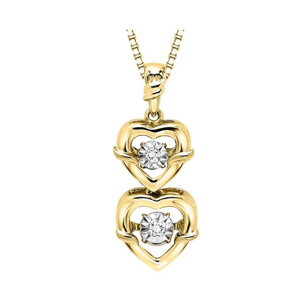 10KT Yellow Gold & Diamonds Rhythm Of Love Fashion Earrings  - 1/10 cts K. Martin Jeweler Dodge City, KS