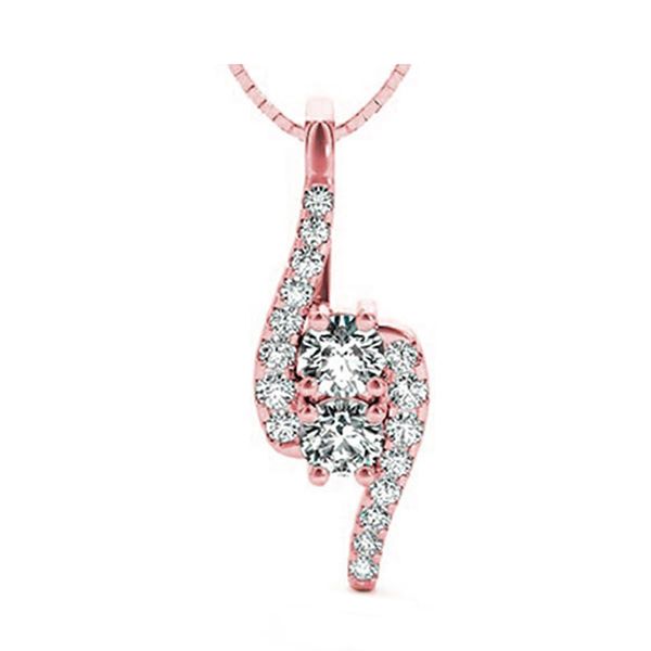 14KT Pink Gold & Diamonds Twogether Jewelery Neckwear Pendant  - 1 cts Thurber's Fine Jewelry Wadsworth, OH