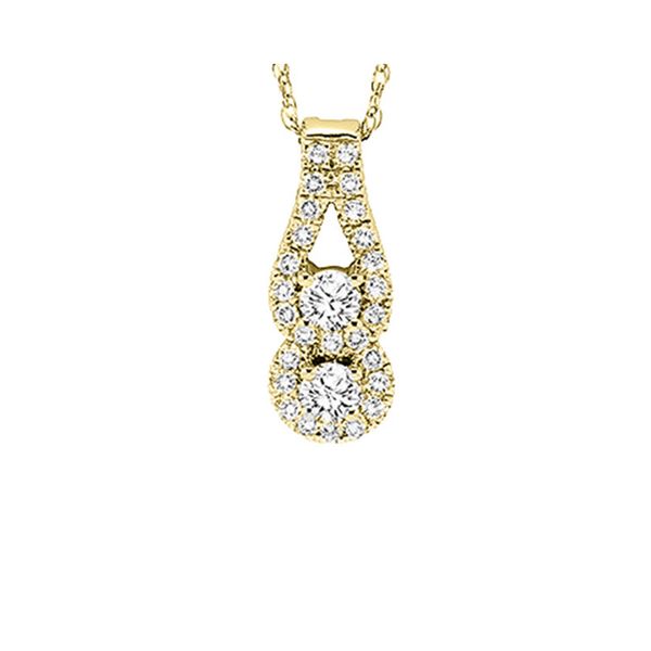 14KT Yellow Gold & Diamonds Twogether Jewelery Neckwear Pendant  - 1/4 cts S.E. Needham Jewelers Logan, UT