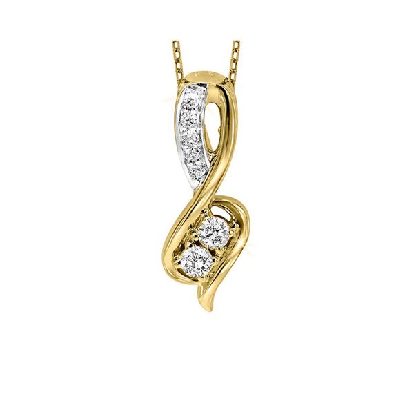 14Kt White Yellow Gold Diamond (1/2Ctw) Pendant Harris Jeweler Troy, OH