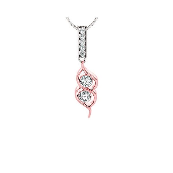 14KT White & Pink Gold & Diamonds Twogether Jewelery Neckwear Pendant  - 1/4 cts Armentor Jewelers New Iberia, LA