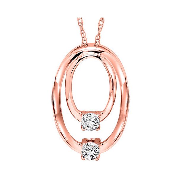 10KT Pink Gold & Diamonds Twogether Jewelery Neckwear Pendant  - 1/10 cts JMR Jewelers Cooper City, FL