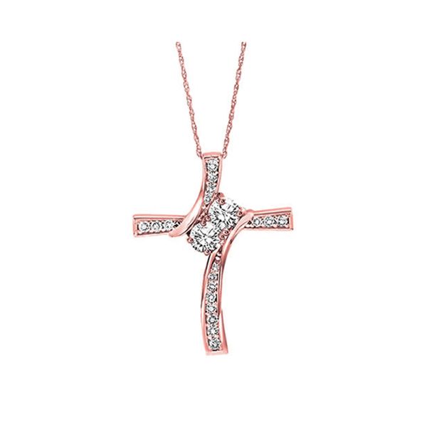 14KT Pink Gold & Diamonds Cross Pendants Neckwear Pendant  - 3/4 cts JMR Jewelers Cooper City, FL
