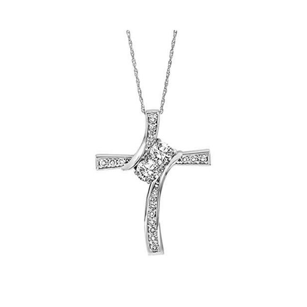 14KT White Gold & Diamond Classic Book Cross Pendants Neckwear Pendant  - 3/4 ctw Grayson & Co. Jewelers Iron Mountain, MI