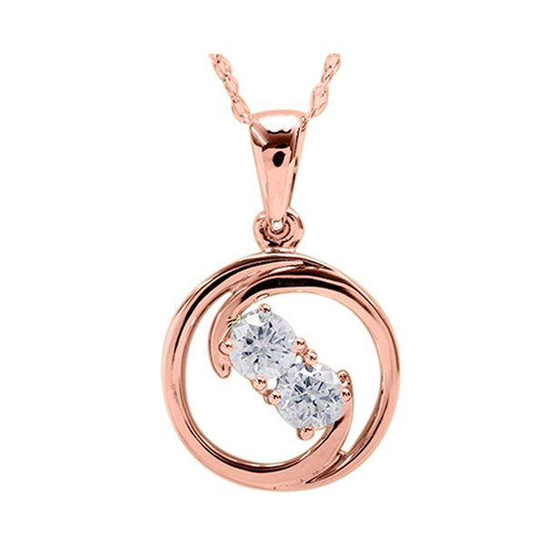 14KT Pink Gold & Diamonds Twogether Jewelery Neckwear Pendant  - 1/4 cts Maharaja's Fine Jewelry & Gift Panama City, FL