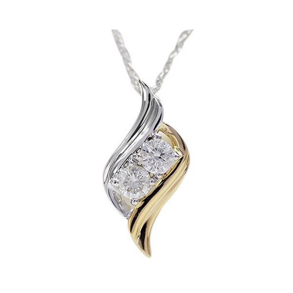 14KT White & Yellow Gold & Diamonds Twogether Jewelery Neckwear Pendant  - 1/4 cts Harris Jeweler Troy, OH
