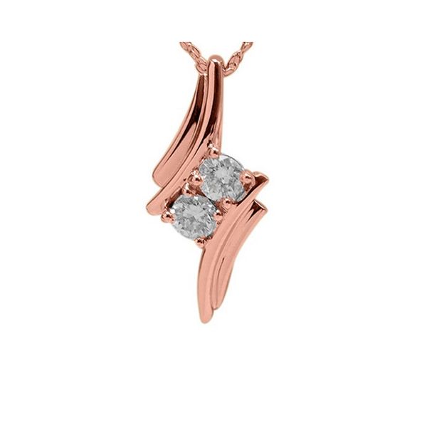 14KT White & Pink Gold & Diamonds Twogether Jewelery Neckwear Pendant  - 1/2 cts Grayson & Co. Jewelers Iron Mountain, MI