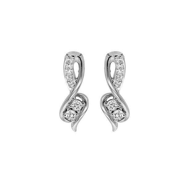 14KT White Gold & Diamonds Twogether Jewelery Fashion Earrings   - 1/2 cts Armentor Jewelers New Iberia, LA