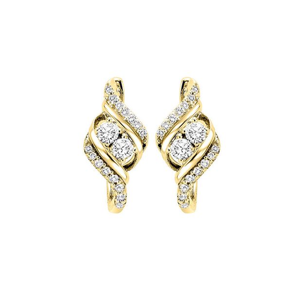 14KT Yellow Gold & Diamonds Twogether Jewelery Fashion Earrings  - 5/8 cts Ware's Jewelers Bradenton, FL
