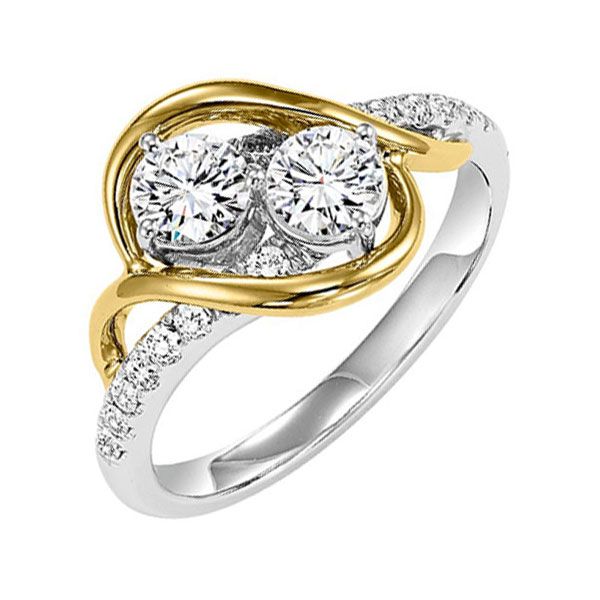 14KT White & Yellow Gold & Diamonds Twogether Jewelery Fashion Ring  - 1/2 cts Layne's Jewelry Gonzales, LA