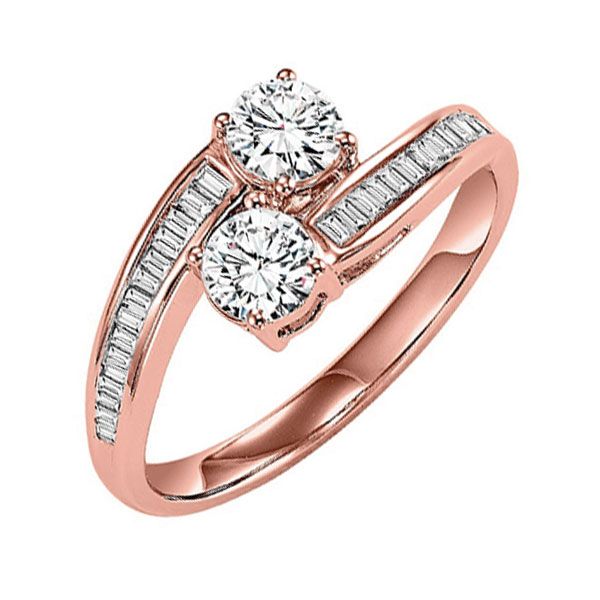 14KT Pink Gold & Diamonds Twogether Jewelery Fashion Ring  - 1 cts Ware's Jewelers Bradenton, FL