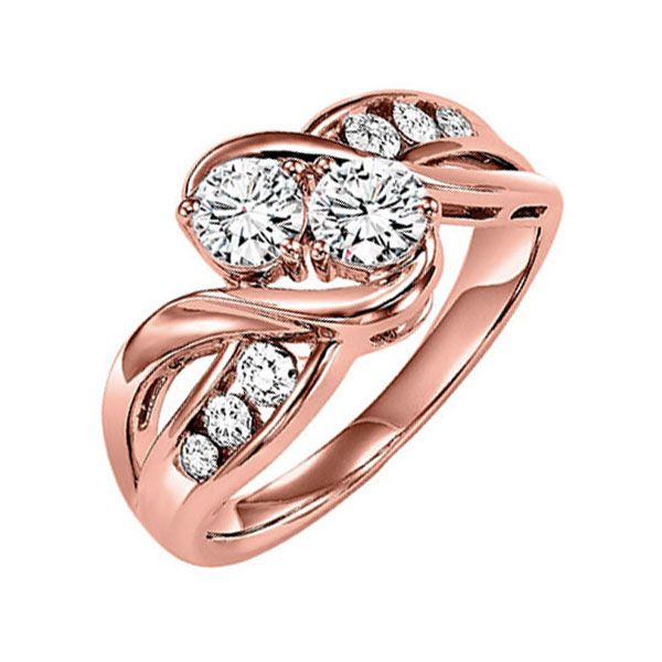 14KT Pink Gold & Diamonds Twogether Jewelery Fashion Ring  - 1 cts Harris Jeweler Troy, OH