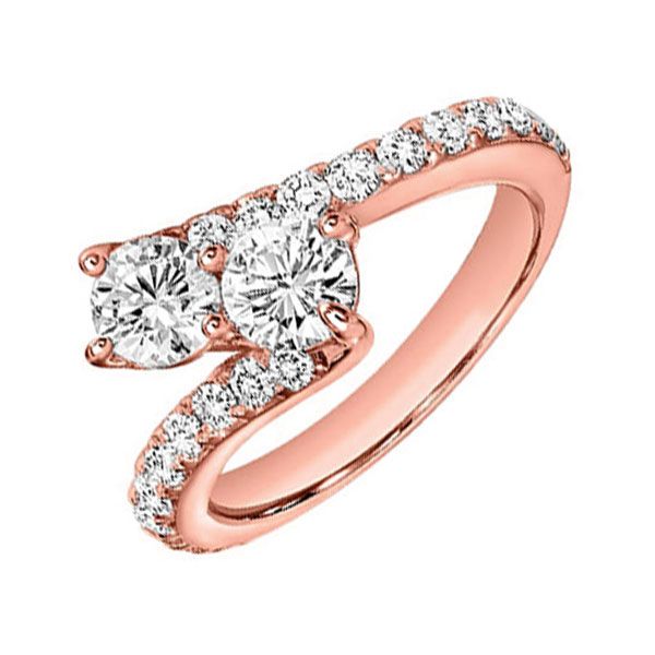 14KT Pink Gold & Diamonds Twogether Jewelery Fashion Ring  - 1 cts Layne's Jewelry Gonzales, LA
