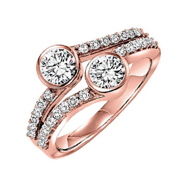 14KT Pink Gold & Diamonds Twogether Jewelery Fashion Ring  - 1 cts Gala Jewelers Inc. White Oak, PA