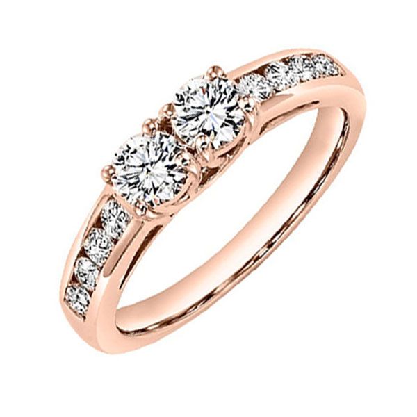 14KT Pink Gold & Diamonds Twogether Jewelery Fashion Ring  - 1/4 cts Harris Jeweler Troy, OH