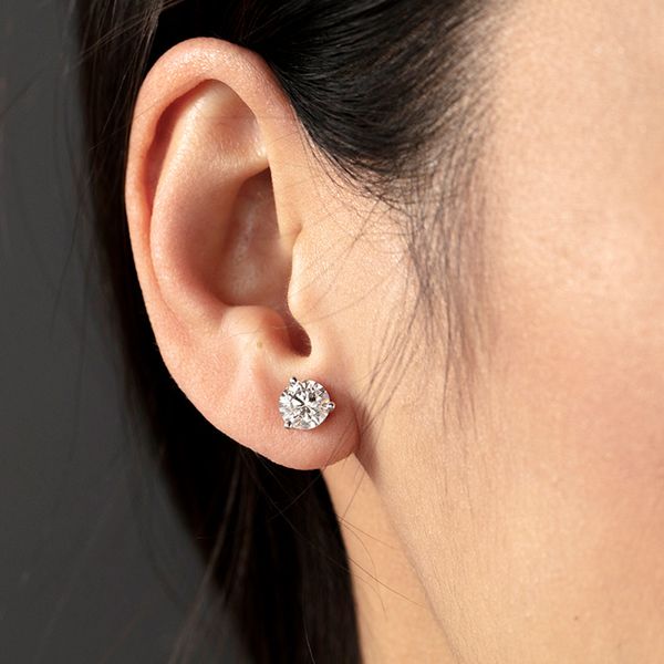 Three-Prong Stud Earrings Image 3 Becky Beauchine Kulka Diamonds and Fine Jewelry Okemos, MI