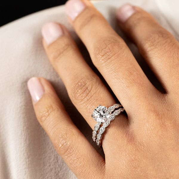 Floral Halo Diamond Engagement Ring | R1112W | Valina Engagement Rings