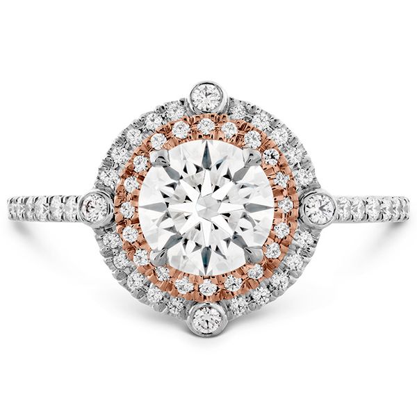 HOF Double Halo Compass Engagement Ring Sather's Leading Jewelers Fort Collins, CO