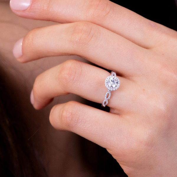 Destiny Lace HOF Halo Engagement Ring - Dia Intensive Image 4 Becky Beauchine Kulka Diamonds and Fine Jewelry Okemos, MI