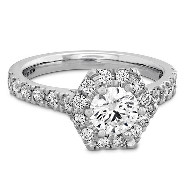 HOF Hexagonal Engagement Ring - Diamond Band Image 3 Jim Bartlett Fine Jewelry Longview, TX