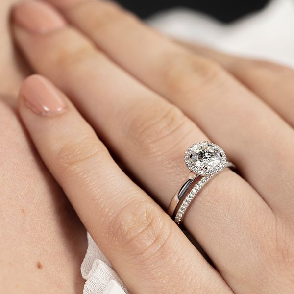 Liliana Halo Engagement Ring - Dia Band Image 4 Valentine's Fine Jewelry Dallas, PA