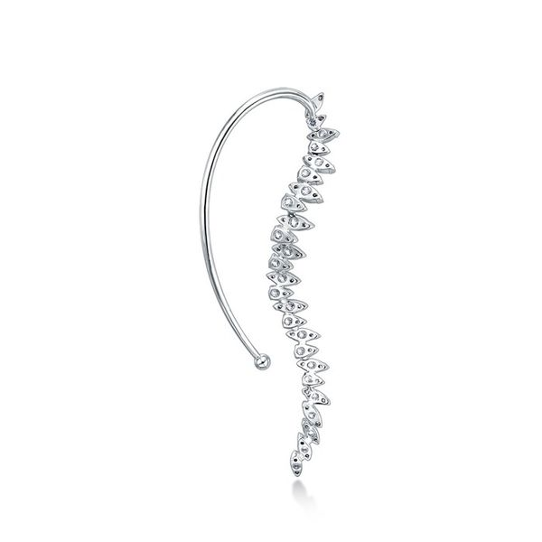 Aerial Twisted Dewdrop Ear Cuff Left HFEAERTD01338W-LEFT | Montica Jewelry  | Coral Gables, FL