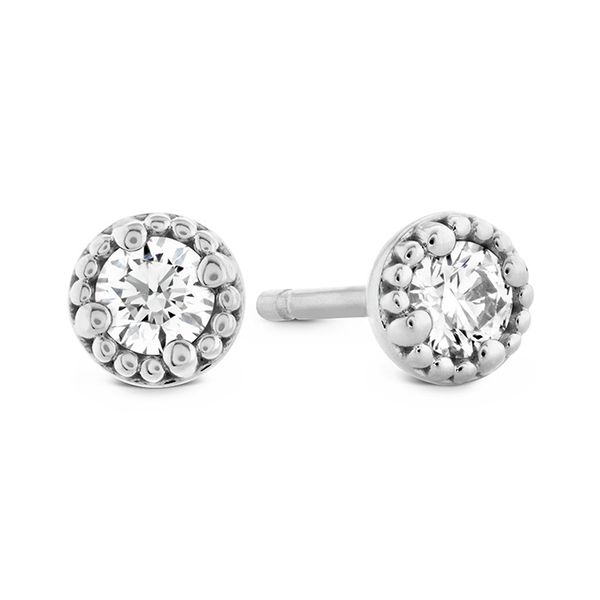 Liliana Milgrain Single Diamond Stud Earrings Romm Diamonds Brockton, MA
