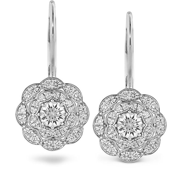 Lorelei Double Halo Diamond Drop Earrings Ross Elliott Jewelers Terre Haute, IN