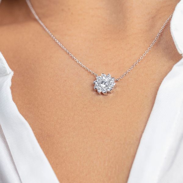 Aerial Sol Halo Necklace Image 2 Becky Beauchine Kulka Diamonds and Fine Jewelry Okemos, MI