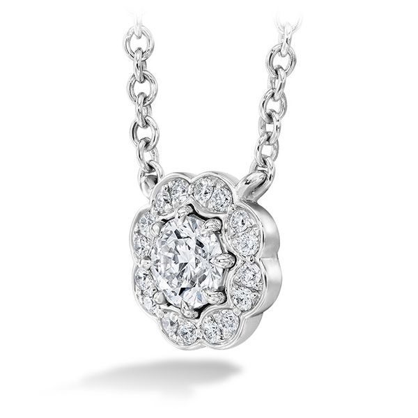 Lorelei Diamond Halo Pendant Image 2 Valentine's Fine Jewelry Dallas, PA