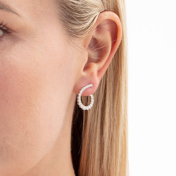 Aerial Regal Diamond Hoop Earrings Image 3 Becky Beauchine Kulka Diamonds and Fine Jewelry Okemos, MI
