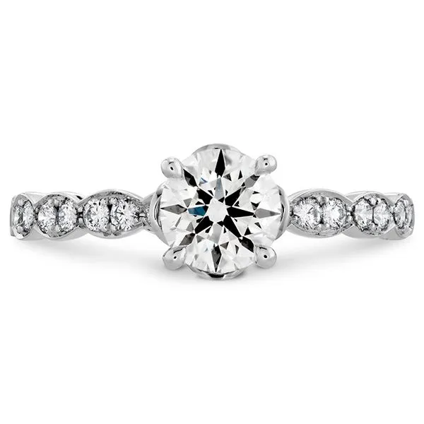 Lorelei Floral Engagement Ring with Diamond Band Meyers Jewelers Grove City, OH
