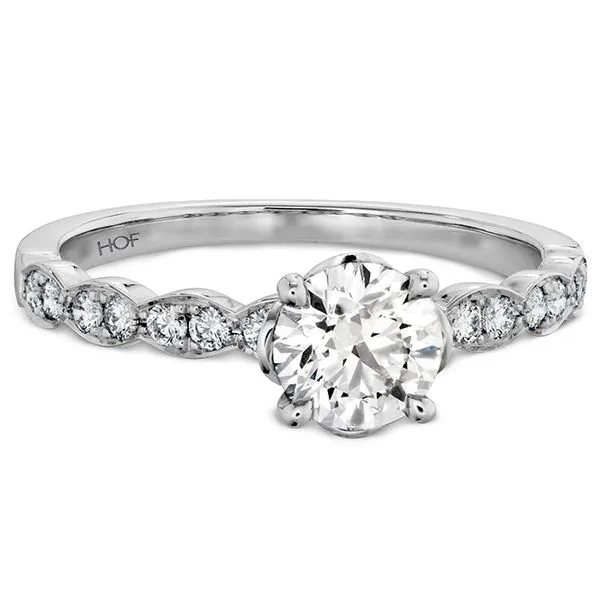 Lorelei Floral Engagement Ring with Diamond Band Image 4 Meyers Jewelers Grove City, OH