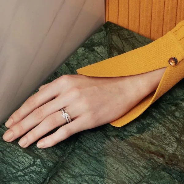 Lorelei Floral Engagement Ring with Diamond Band Image 2 Meyers Jewelers Grove City, OH