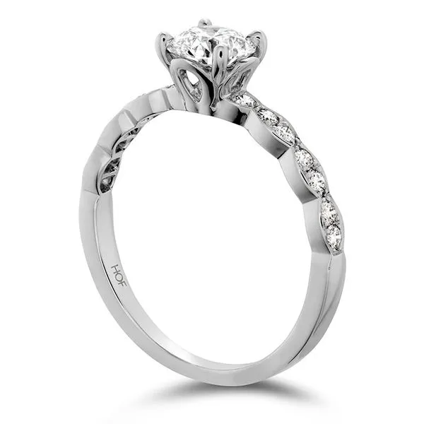 Lorelei Floral Engagement Ring with Diamond Band Image 3 Meyers Jewelers Grove City, OH