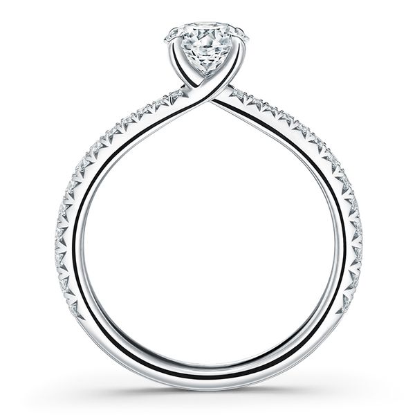 Vela Solitaire Ring with Diamond Band Image 2 Harris Jeweler Troy, OH