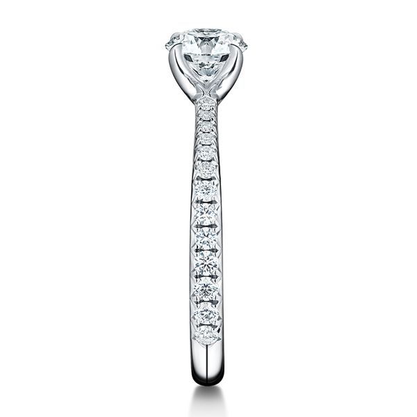 Vela Solitaire Ring with Diamond Band Image 4 Harris Jeweler Troy, OH