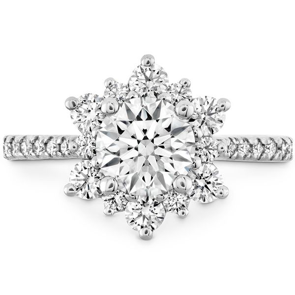Delight Lady Di Halo Engagement Ring with Diamond Band Meyers Jewelers Grove City, OH