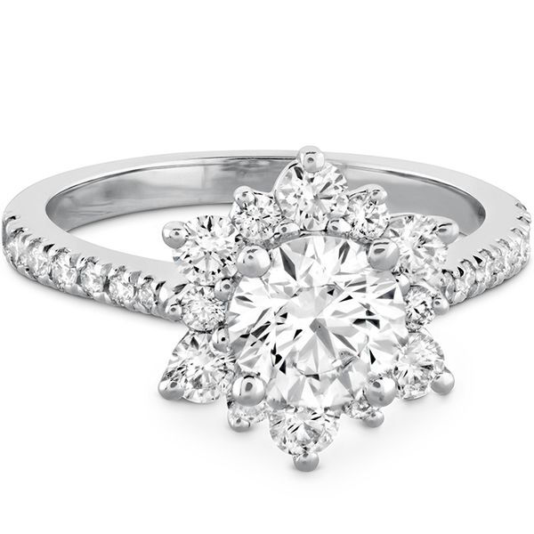 Delight Lady Di Halo Engagement Ring with Diamond Band Image 3 Meyers Jewelers Grove City, OH